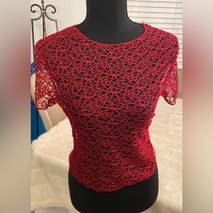 Shein Red Net Top